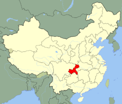 中華人民共和国中の重慶市の位置