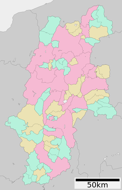 青木湖の位置（長野県）